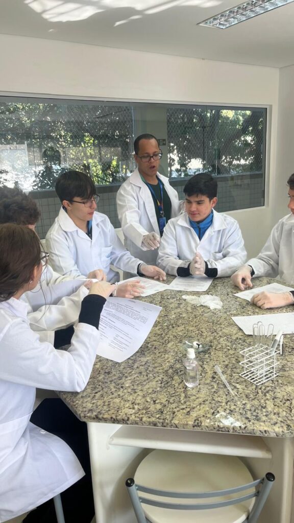 Alunos da 2ª série do Ensino Médio exploraram, em aula prática de Química, os conceitos de termoquímica e cinética química com experimentos dinâmicos e investigativos.